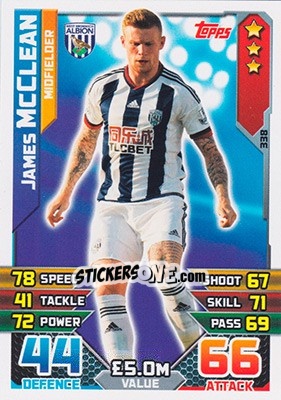 Sticker James McClean - English Premier League 2015-2016. Match Attax - Topps