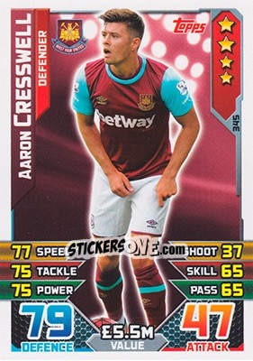 Cromo Aaron Cresswell - English Premier League 2015-2016. Match Attax - Topps