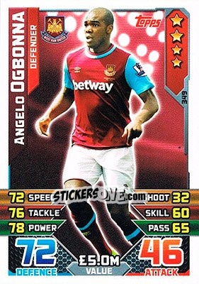 Sticker Angelo Ogbonna - English Premier League 2015-2016. Match Attax - Topps