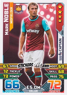 Cromo Mark Noble - English Premier League 2015-2016. Match Attax - Topps