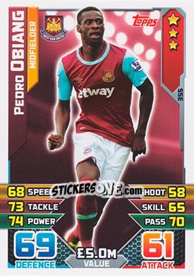 Figurina Pedro Obiang - English Premier League 2015-2016. Match Attax - Topps