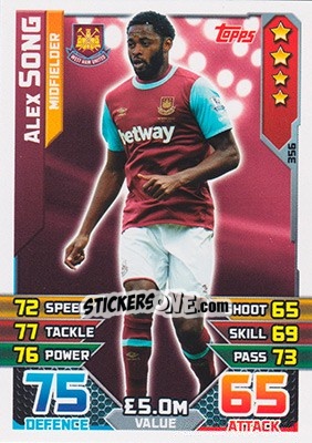 Cromo Alex Song - English Premier League 2015-2016. Match Attax - Topps