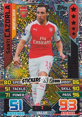Sticker Santi Cazorla - English Premier League 2015-2016. Match Attax n. 365 - Topps