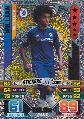 Sticker Willian - English Premier League 2015-2016. Match Attax n. 372 - Topps