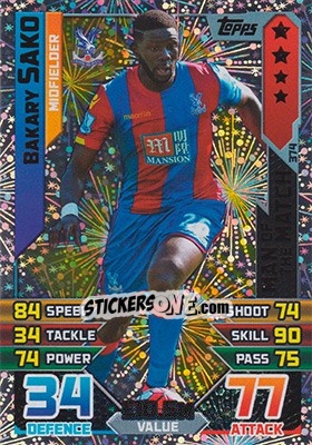 Sticker Bakary Sako - English Premier League 2015-2016. Match Attax - Topps