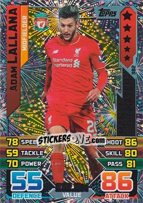 Sticker Adam Lallana - English Premier League 2015-2016. Match Attax n. 382 - Topps