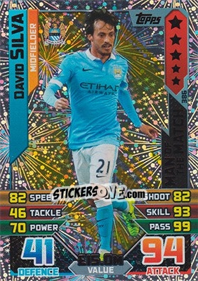 Sticker David Silva - English Premier League 2015-2016. Match Attax n. 386 - Topps