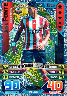 Sticker Jose Fonte - English Premier League 2015-2016. Match Attax n. 397 - Topps
