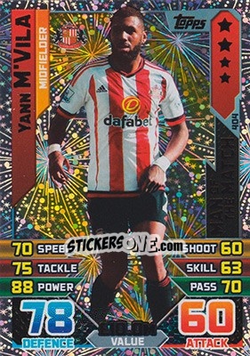 Sticker Yann M'Vila - English Premier League 2015-2016. Match Attax - Topps