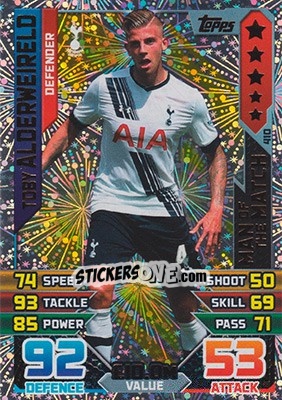 Sticker Toby Alderweireld - English Premier League 2015-2016. Match Attax - Topps