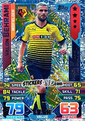 Sticker Valon Behrami - English Premier League 2015-2016. Match Attax n. 414 - Topps