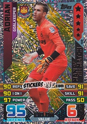 Cromo Adrian - English Premier League 2015-2016. Match Attax - Topps