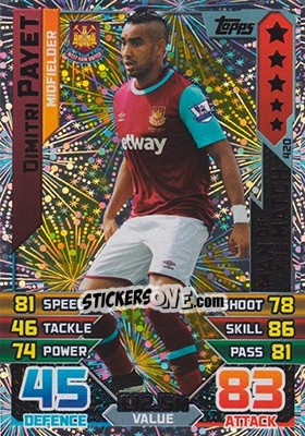 Figurina Dimitri Payet - English Premier League 2015-2016. Match Attax - Topps