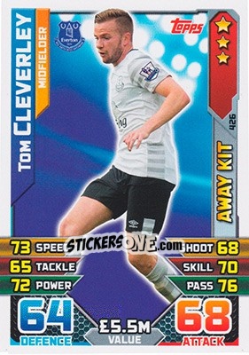 Cromo Tom Cleverley - English Premier League 2015-2016. Match Attax - Topps