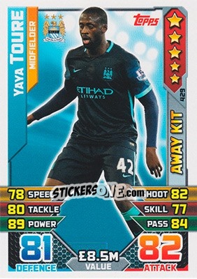 Sticker Yaya Toure - English Premier League 2015-2016. Match Attax n. 429 - Topps