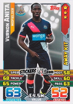 Figurina Vurnon Anita - English Premier League 2015-2016. Match Attax - Topps