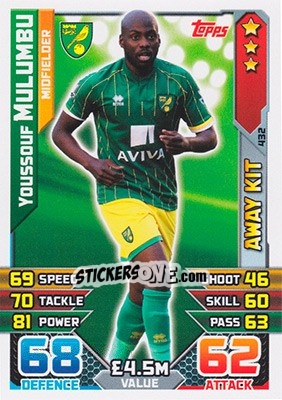 Sticker Youssouf Mulumbu - English Premier League 2015-2016. Match Attax - Topps