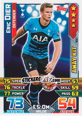 Sticker Eric Dier - English Premier League 2015-2016. Match Attax - Topps
