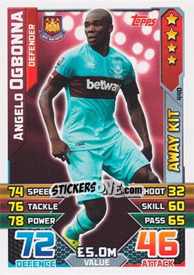 Sticker Angelo Ogbonna - English Premier League 2015-2016. Match Attax - Topps