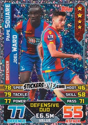 Cromo Pape Souare / Joel Ward - English Premier League 2015-2016. Match Attax - Topps