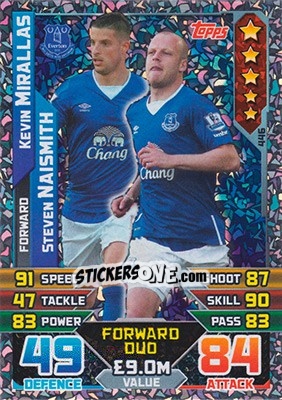 Sticker Kevin Mirallas / Steven Naismith - English Premier League 2015-2016. Match Attax n. 446 - Topps