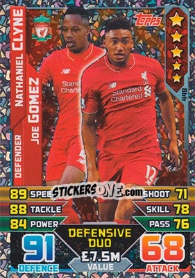 Sticker Nathaniel Clyne / Joe Gomez - English Premier League 2015-2016. Match Attax n. 448 - Topps