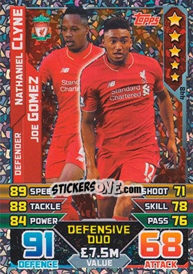 Sticker Nathaniel Clyne / Joe Gomez - English Premier League 2015-2016. Match Attax - Topps