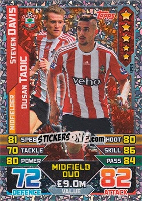 Sticker Steven Davis / Dusan Tadic - English Premier League 2015-2016. Match Attax - Topps
