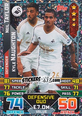 Sticker Neil Taylor / Kyle Naughton - English Premier League 2015-2016. Match Attax - Topps