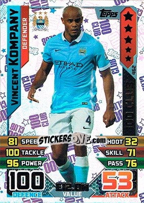 Sticker Vincent Kompany - English Premier League 2015-2016. Match Attax n. 462 - Topps