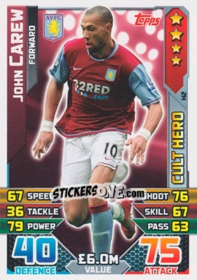 Sticker John Carew - English Premier League 2015-2016. Match Attax - Topps