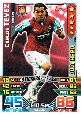 Sticker Carlos Tevez - English Premier League 2015-2016. Match Attax - Topps