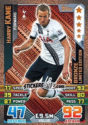 Sticker Harry Kane - English Premier League 2015-2016. Match Attax n. LE6 - Topps