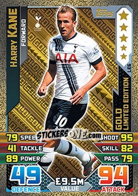 Sticker Harry Kane - English Premier League 2015-2016. Match Attax n. LE6g - Topps