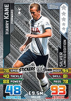 Sticker Harry Kane - English Premier League 2015-2016. Match Attax n. LE6s - Topps