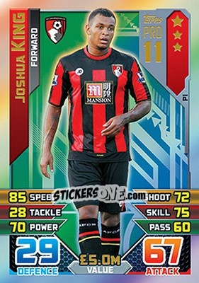 Figurina Joshua King - English Premier League 2015-2016. Match Attax - Topps