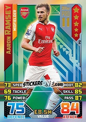 Sticker Aaron Ramsey - English Premier League 2015-2016. Match Attax n. P3 - Topps