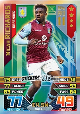 Figurina Micah Richards - English Premier League 2015-2016. Match Attax - Topps