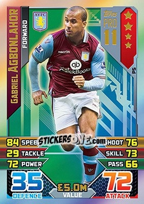 Figurina Gabriel Agbonlahor - English Premier League 2015-2016. Match Attax - Topps