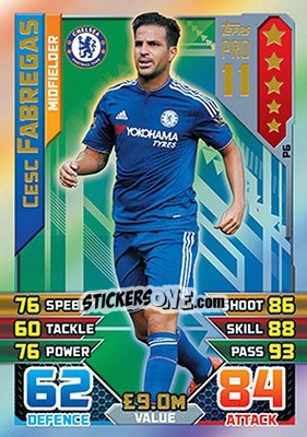 Sticker Cesc Fabregas - English Premier League 2015-2016. Match Attax n. P6 - Topps