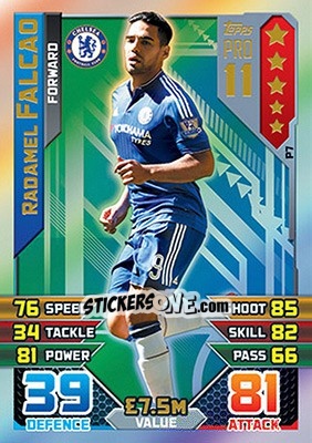 Sticker Radamel Falcao - English Premier League 2015-2016. Match Attax n. P7 - Topps