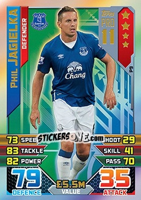 Sticker Phil Jagielka - English Premier League 2015-2016. Match Attax n. P9 - Topps