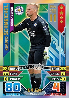Sticker Kasper Schmeichel - English Premier League 2015-2016. Match Attax - Topps
