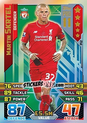 Sticker Martin Skrtel - English Premier League 2015-2016. Match Attax - Topps