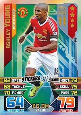 Cromo Ashley Young - English Premier League 2015-2016. Match Attax - Topps