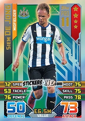 Figurina Siem de Jong - English Premier League 2015-2016. Match Attax - Topps