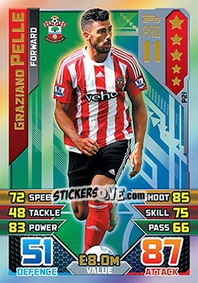 Sticker Graziano Pelle - English Premier League 2015-2016. Match Attax - Topps