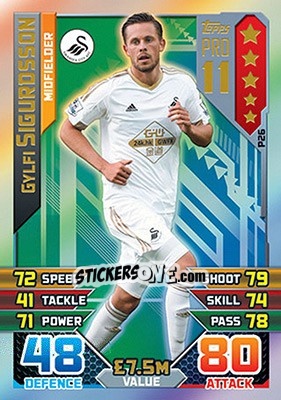 Sticker Gylfi Sigurdsson - English Premier League 2015-2016. Match Attax n. P26 - Topps
