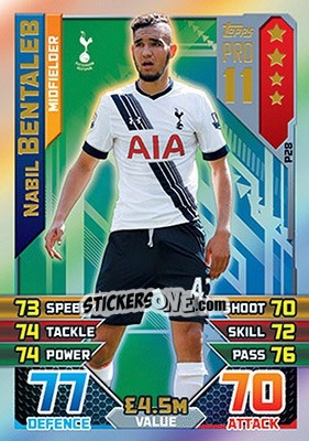 Sticker Nabil Bentaleb - English Premier League 2015-2016. Match Attax - Topps