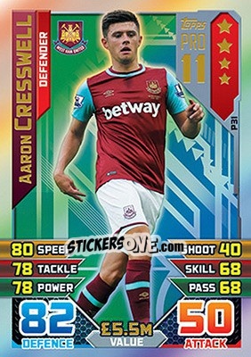Cromo Aaron Cresswell - English Premier League 2015-2016. Match Attax - Topps